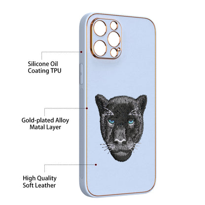 Apple iPhone 12 Pro Max Premium Embroidery Leather case - Pattern 1