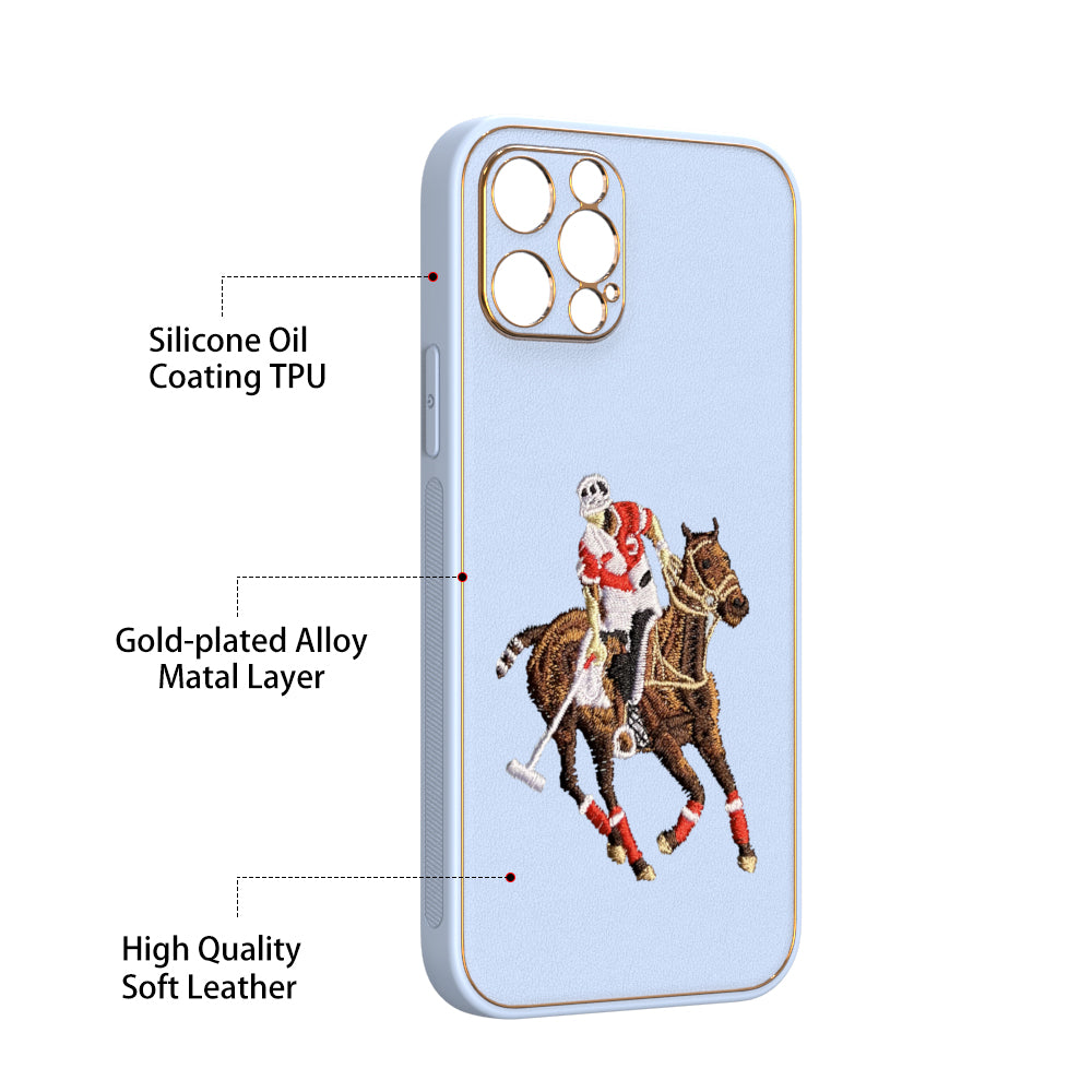 Apple iPhone 12 Pro Premium Embroidery Leather case - Pattern 2