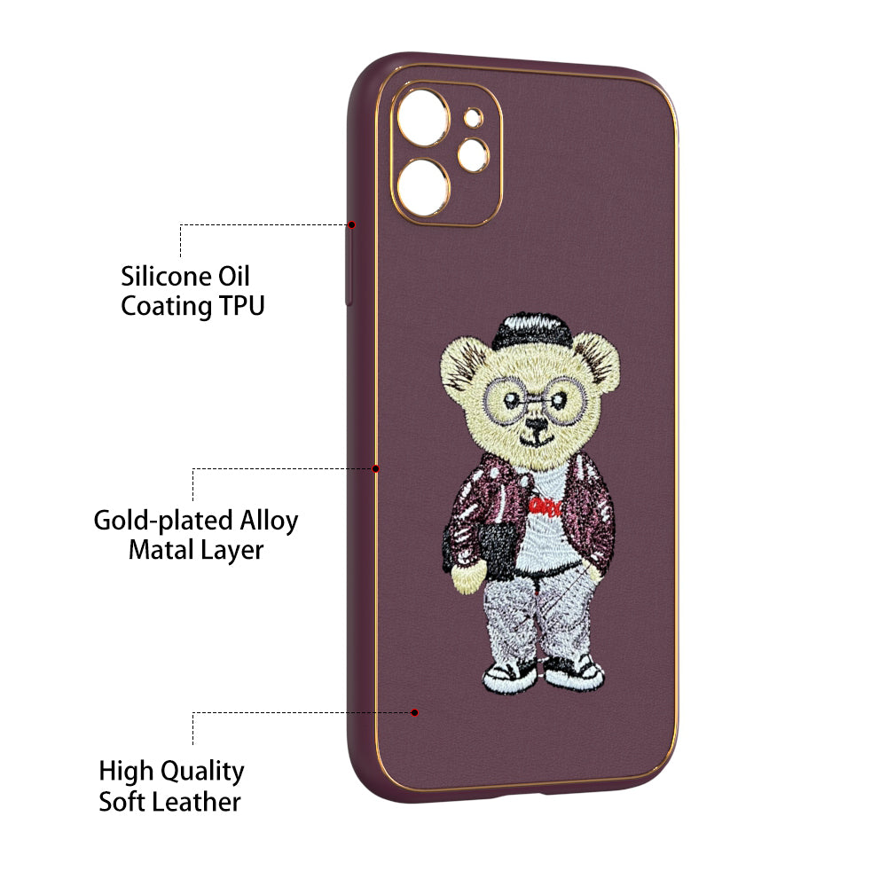 Apple iPhone 11 Premium Embroidery Leather case - Pattern 3