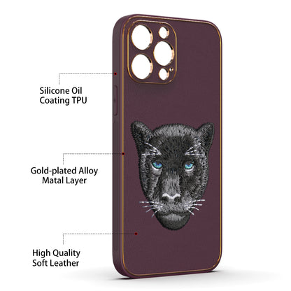 Apple iPhone 13 Pro Max Premium Embroidery Leather case - Pattern 7