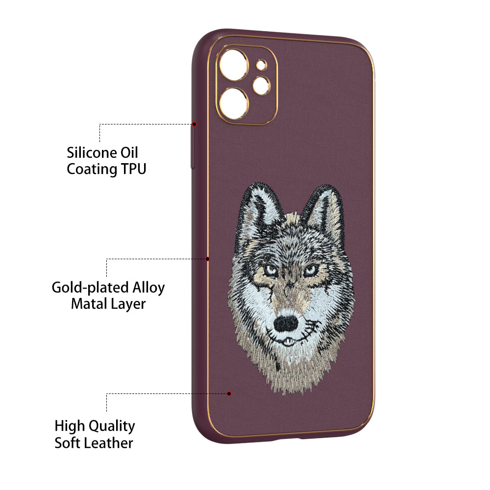 Apple iPhone 11 Premium Embroidery Leather case - Pattern 4