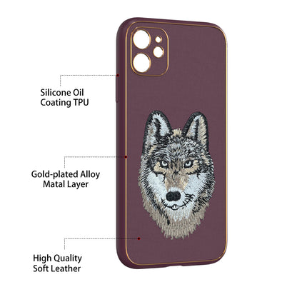 Apple iPhone 11 Premium Embroidery Leather case - Pattern 4