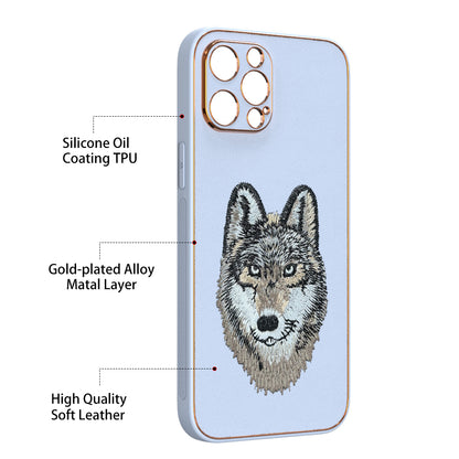Apple iPhone 12 Pro Max Premium Embroidery Leather case - Pattern 3