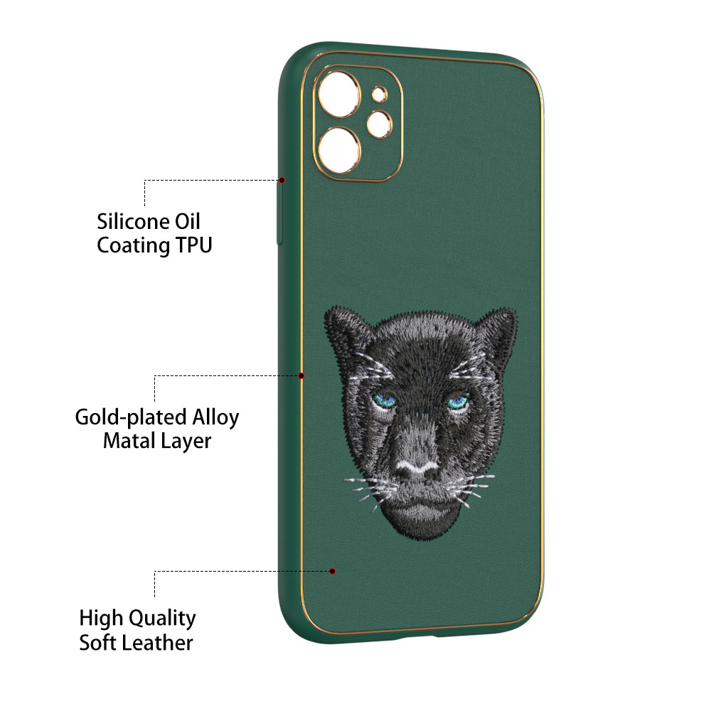 Apple iPhone 11 Premium Embroidery Leather case - Pattern 7