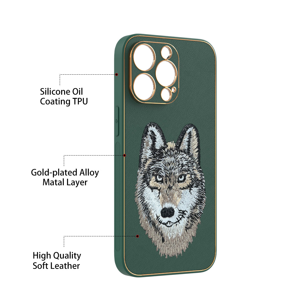 Apple iPhone 13 Pro Premium Embroidery Leather case - Pattern 6