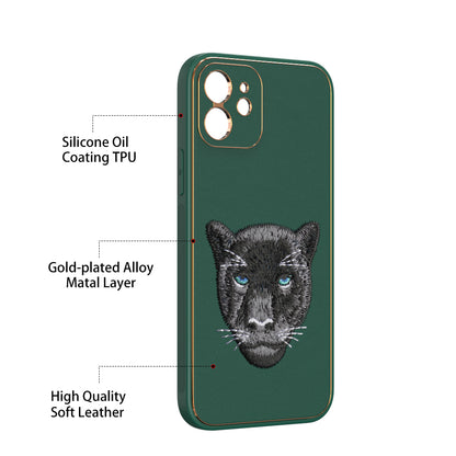 Apple iPhone 12 Premium Embroidery Leather case - Pattern 5