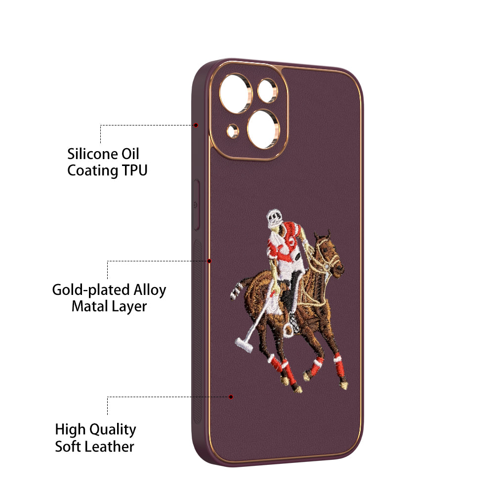 Apple iPhone 13 Premium Embroidery Leather case - Pattern 9