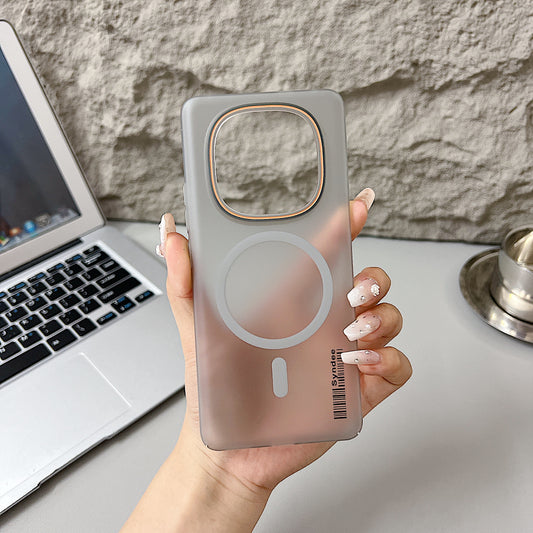 Redmi Note 14 Pro 5G Premium Magnetic Frosted Ultra Slim Back Case - Grey