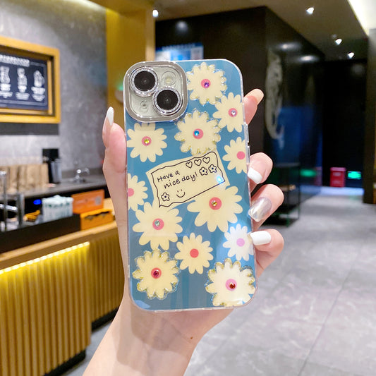 Apple iPhone Series 3D Hot Trending Rhinestone Flowers case - Pattern 3