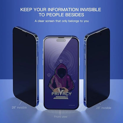 (Pack Of 3)Vivo T4x/iQoo Z10x 5g Anti-Spy 360 Privacy Tempered Glass
