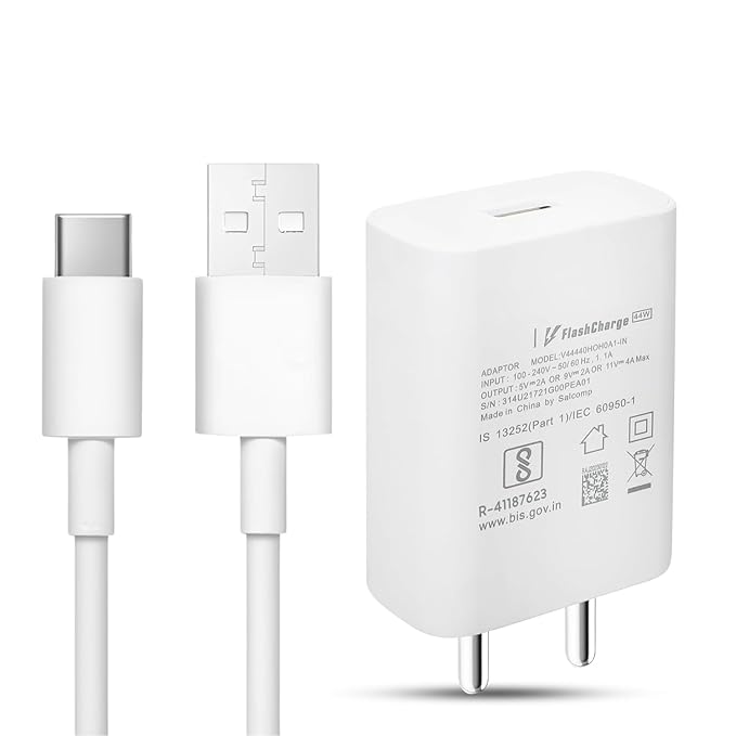 44W Super Fast Flash Charger With Cable For Vivo V series,Y series,T series