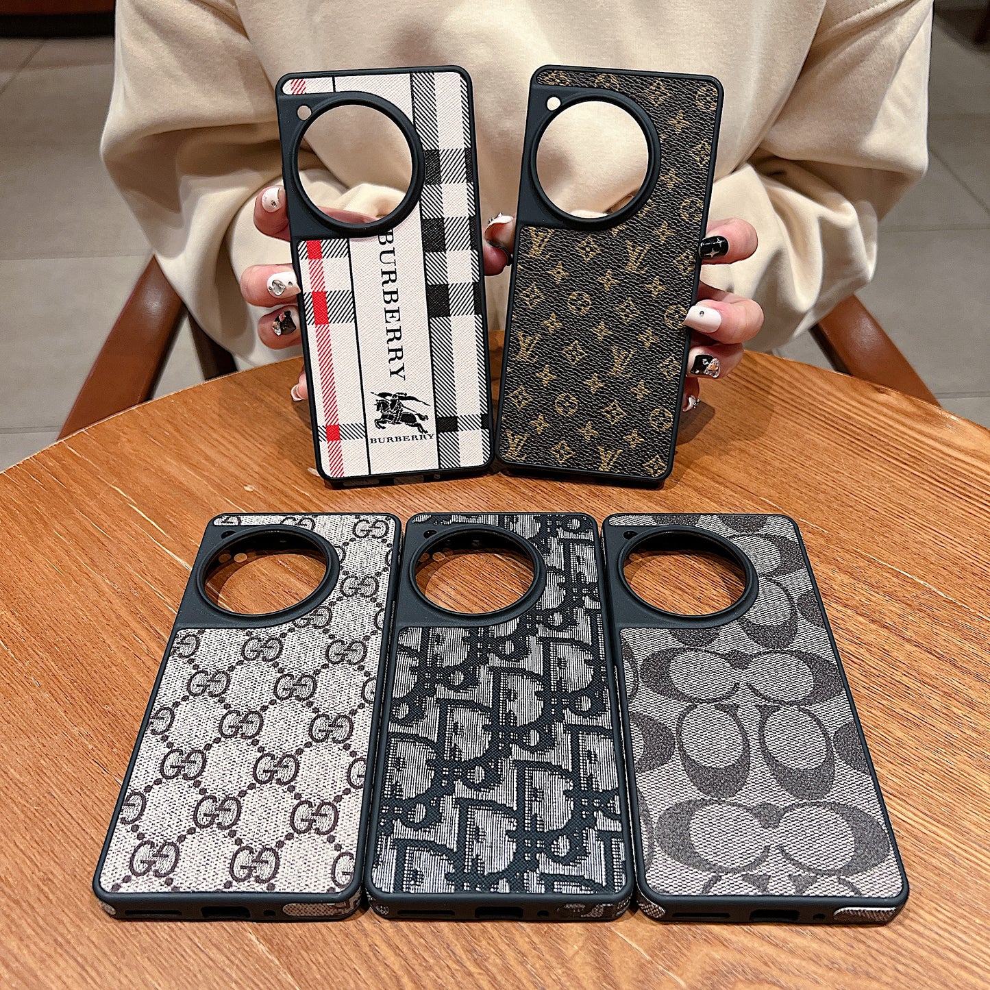 OnePlus 12r 5g Luxury Branded Leather Designer Case - Burberry