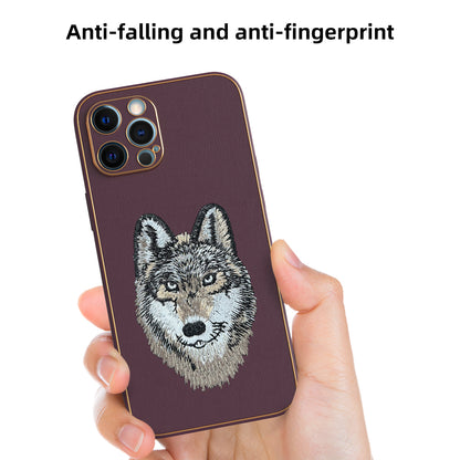 Apple iPhone 12 Pro Max Premium Embroidery Leather case - Pattern 11