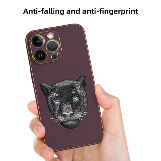 Apple iPhone 13 Pro Premium Embroidery Leather case - Pattern 11