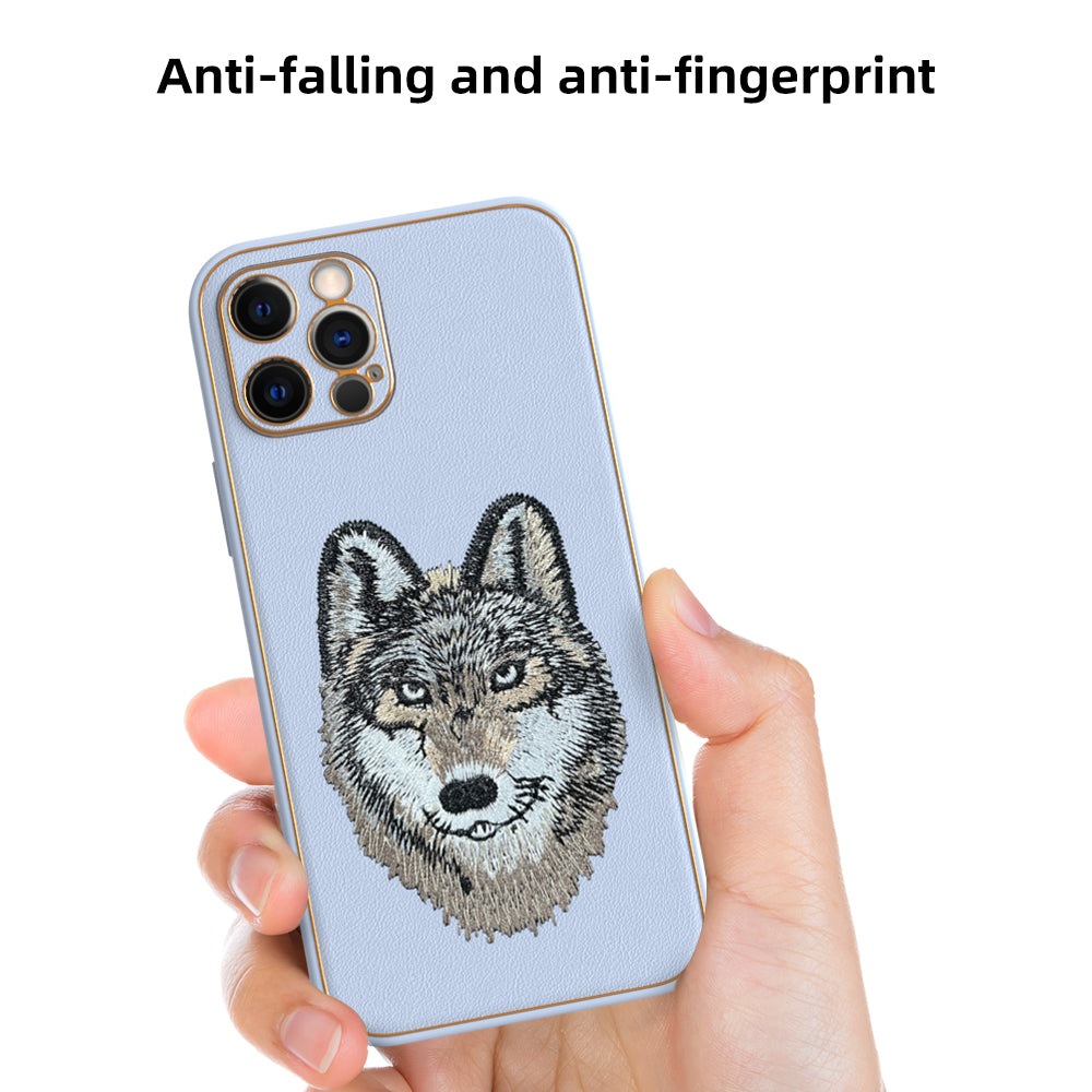 Apple iPhone 12 Pro Premium Embroidery Leather case - Pattern 3