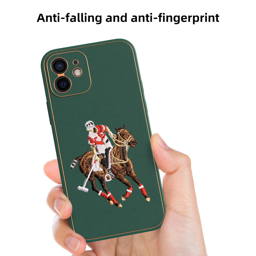 Apple iPhone 12 Premium Embroidery Leather case - Pattern 6