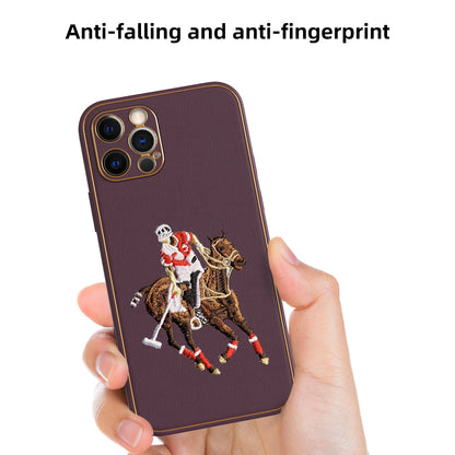 Apple iPhone 12 Pro Premium Embroidery Leather case - Pattern 12