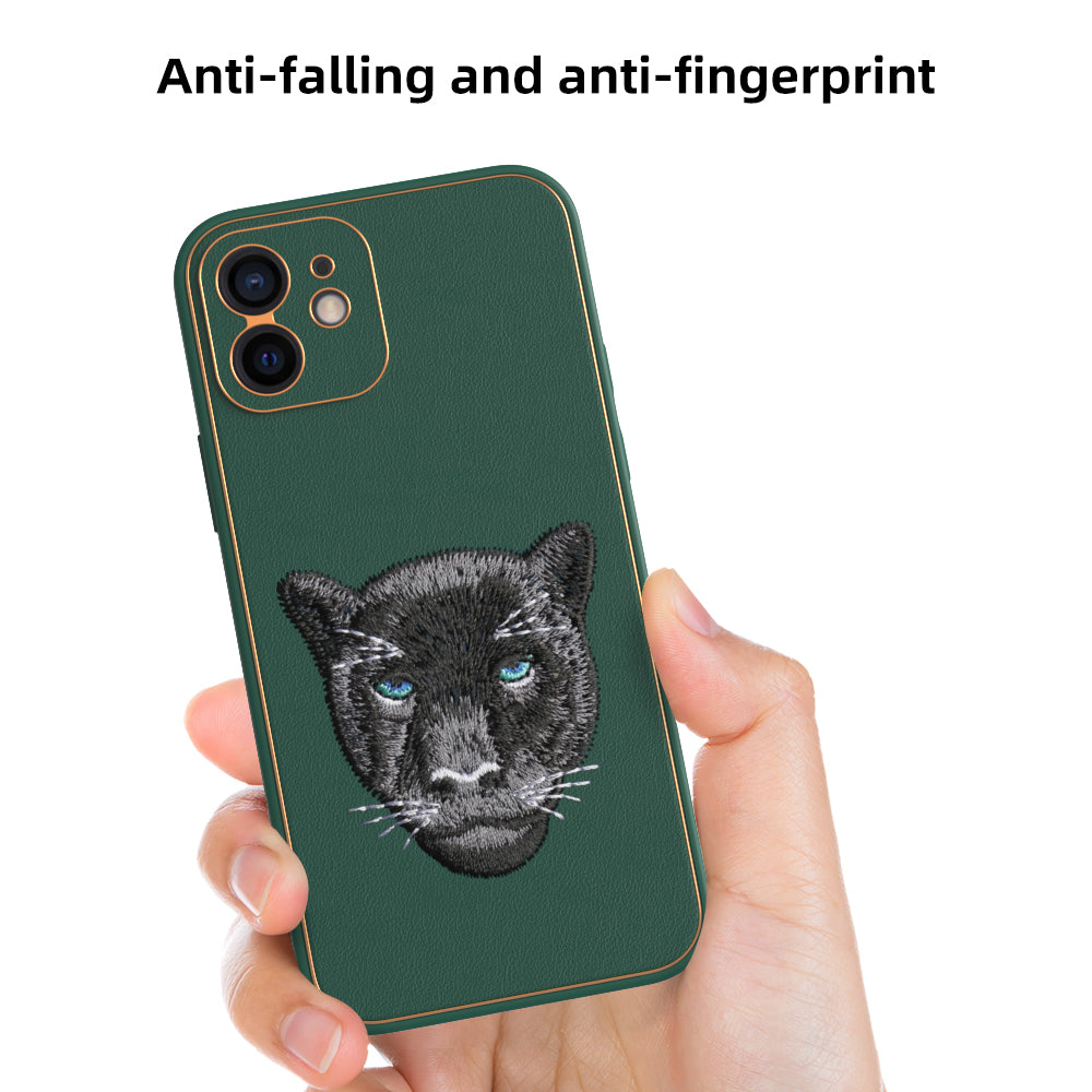Apple iPhone 12 Premium Embroidery Leather case - Pattern 5