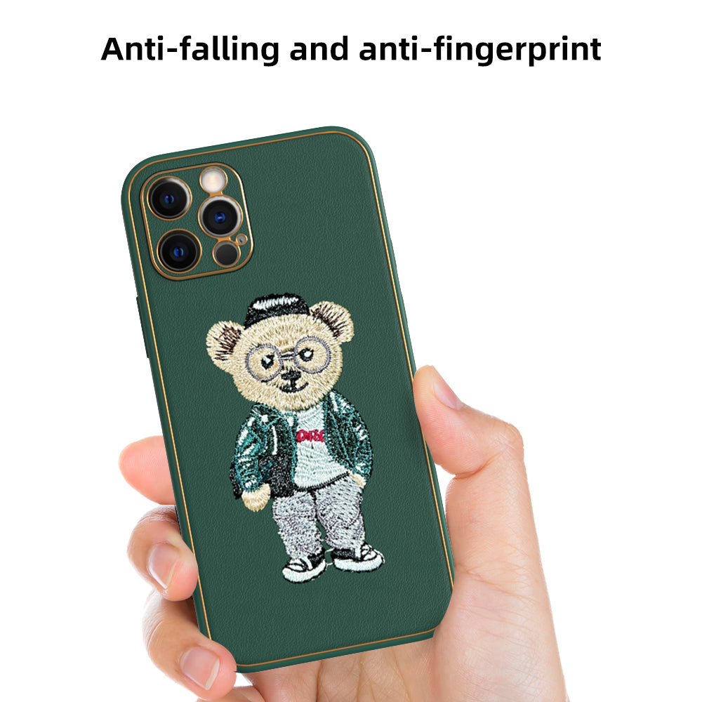 Apple iPhone 12 Pro Premium Embroidery Leather case - Pattern 7