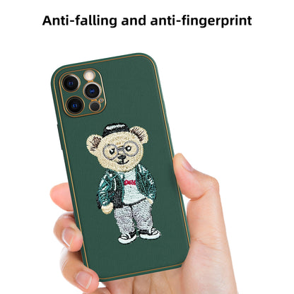 Apple iPhone 12 Pro Premium Embroidery Leather case - Pattern 7