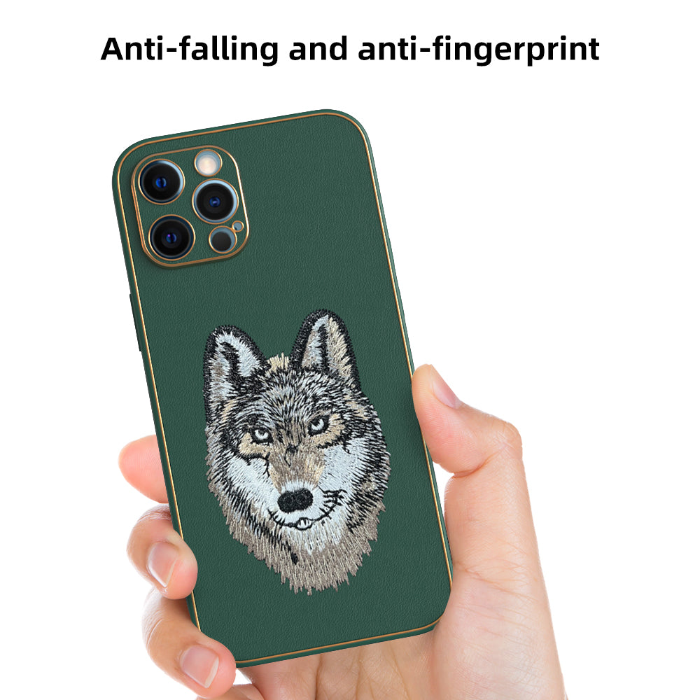 Apple iPhone 12 Pro Max Premium Embroidery Leather case - Pattern 6