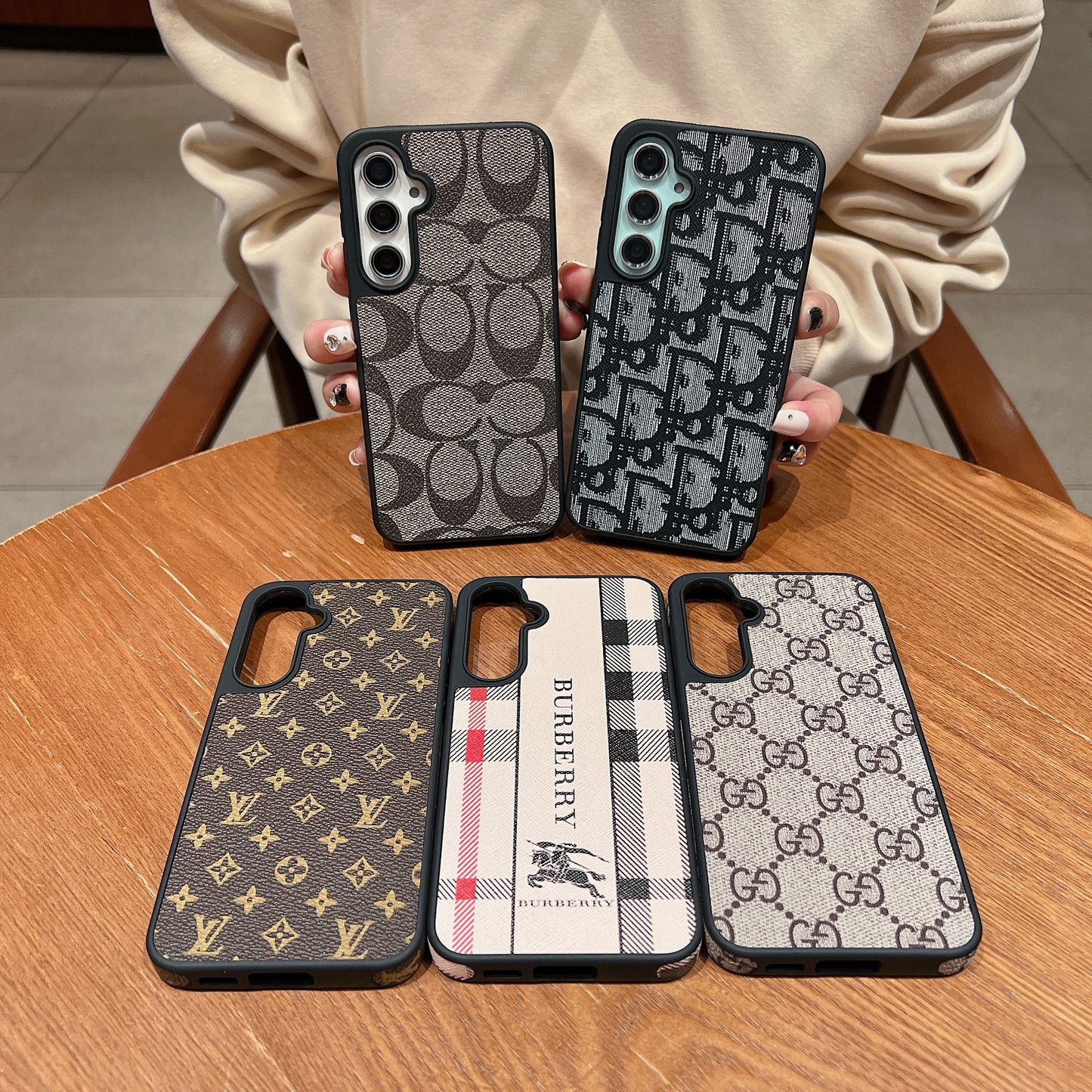 Samsung S23 FE 5g Luxury Branded Leather Designer Case - Burberry