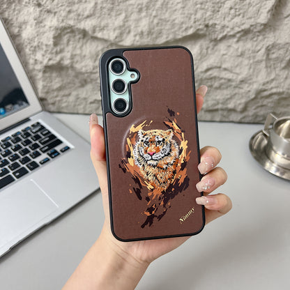 Samsung S23 FE 5G Premium US POLO Assn. Embroidery Leather case with Magsafe - Tiger 1