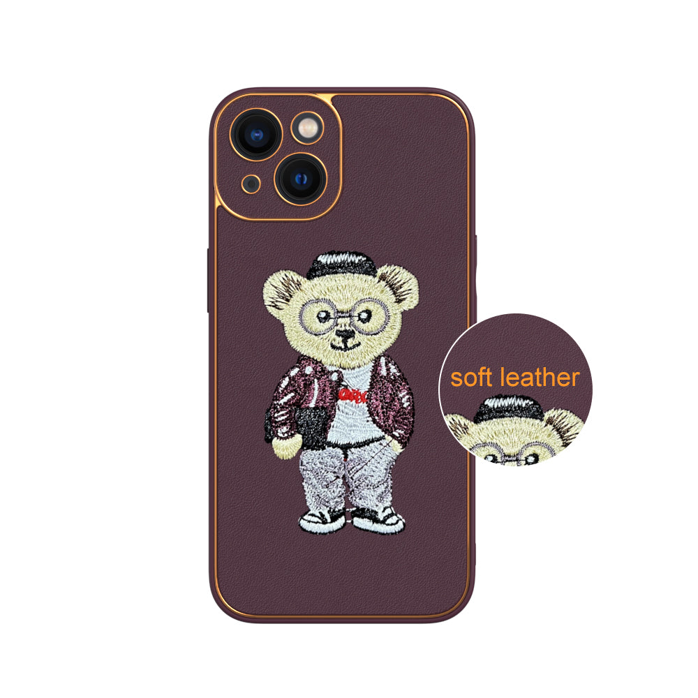 Apple iPhone 13 Premium Embroidery Leather case - Pattern 12