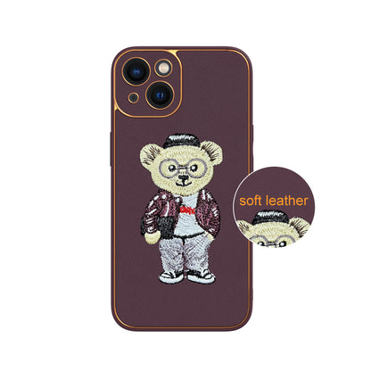 Apple iPhone 13 Premium Embroidery Leather case - Pattern 12