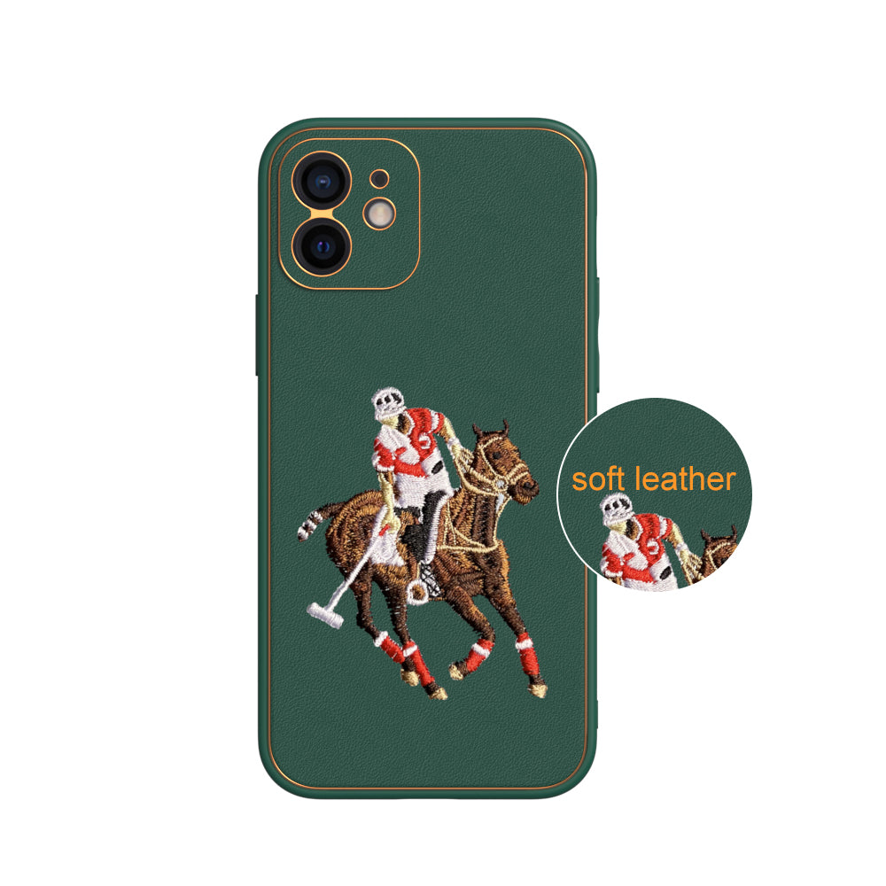 Apple iPhone 12 Premium Embroidery Leather case - Pattern 6