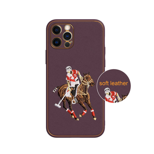 Apple iPhone 12 Pro Premium Embroidery Leather case - Pattern 12