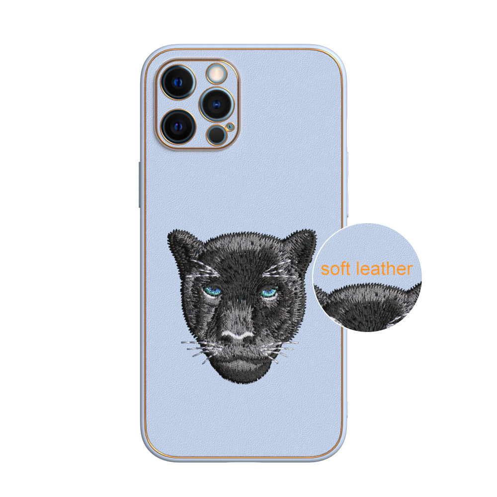 Apple iPhone 12 Pro Max Premium Embroidery Leather case - Pattern 1
