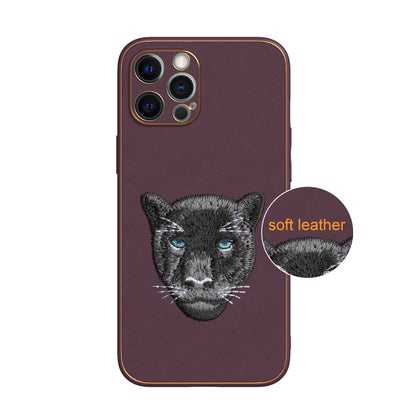 Apple iPhone 12 Pro Max Premium Embroidery Leather case - Pattern 10