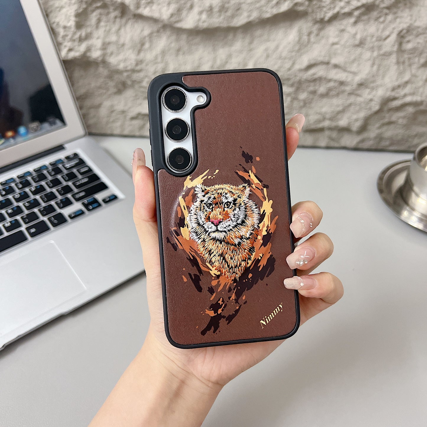 Samsung S23 5G Premium US POLO Assn. Embroidery Leather case with Magsafe  - Tiger 1