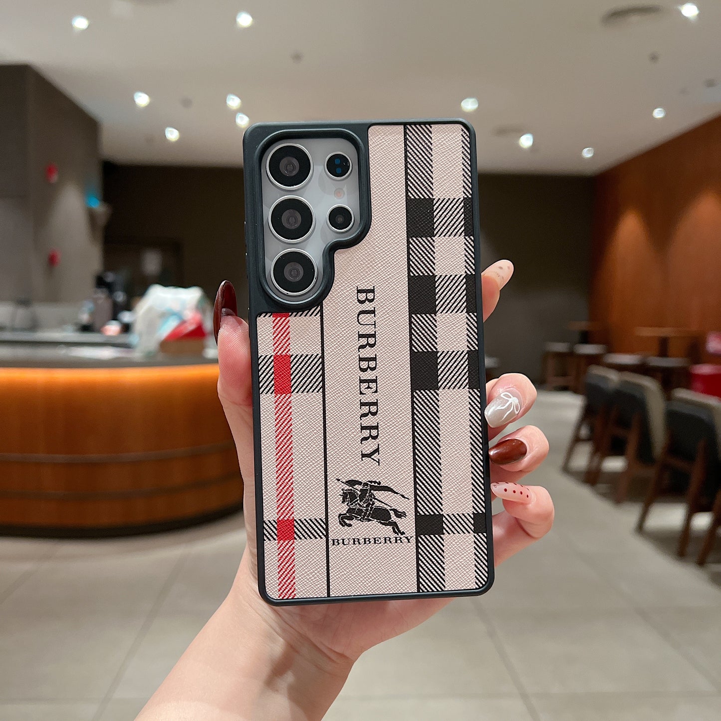 Samsung Ultra Luxury Branded Leather Designer Case - Burberry
