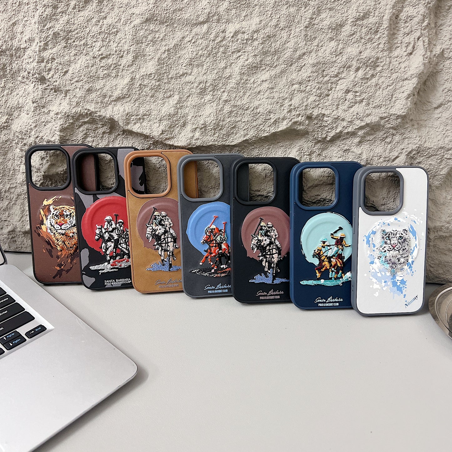 Apple iPhone Pro Series Premium US POLO Assn. Embroidery Leather case with Magsafe  - Tiger 1