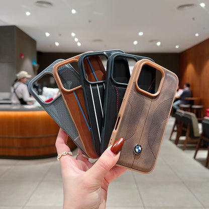 Apple iPhone 16 Pro Luxury Branded Car Logo Leather Designer Case- BMW 1