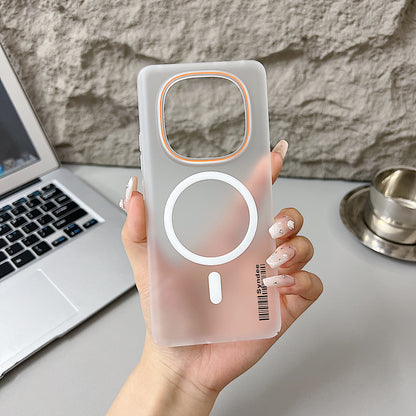 Redmi Note 14 Pro 5G Premium Magnetic Frosted Ultra Slim Back Case - White