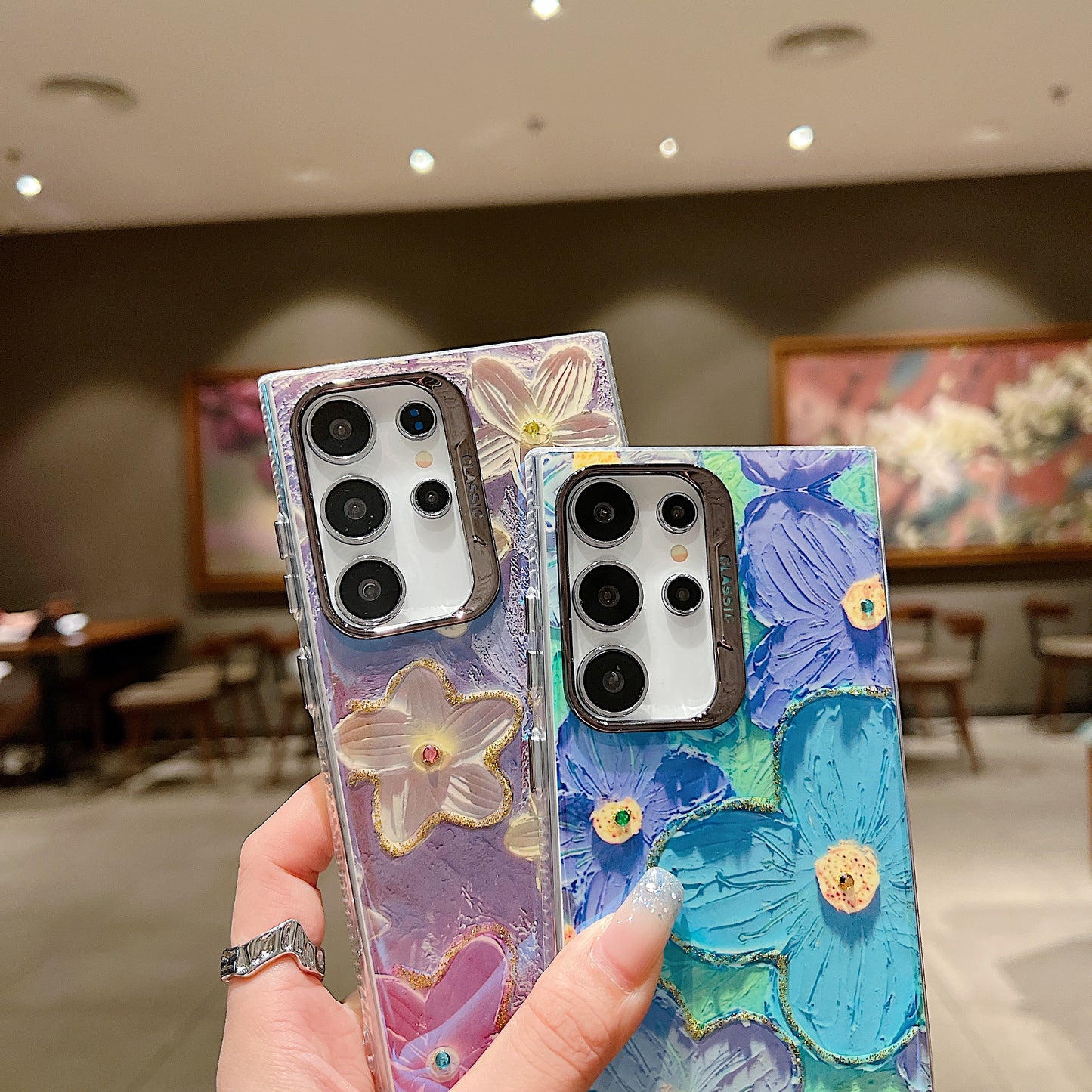 Samsung S23 Ultra 5G 3D Hot Trending Charms Rhinestone Flowers case - Pattern 4