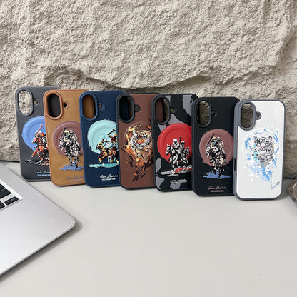 Apple iPhone 16/16 Plus Premium US POLO Assn. Embroidery Leather case with Magsafe  - Tiger 1
