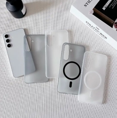 Samsung S24 5g Frosted Magnetic Ultra Slim Back Case- frosted White