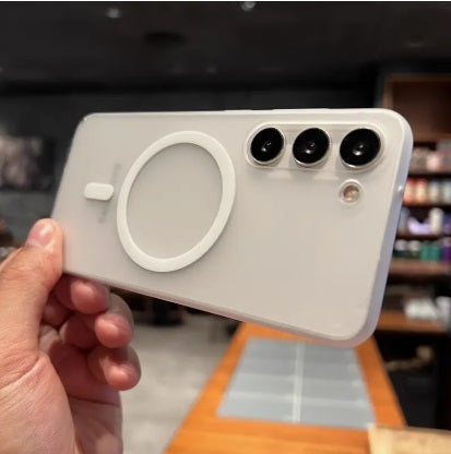 Samsung S24 5g Frosted Magnetic Ultra Slim Back Case- frosted White