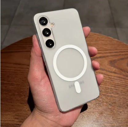 Samsung S24 5g Frosted Magnetic Ultra Slim Back Case- frosted White