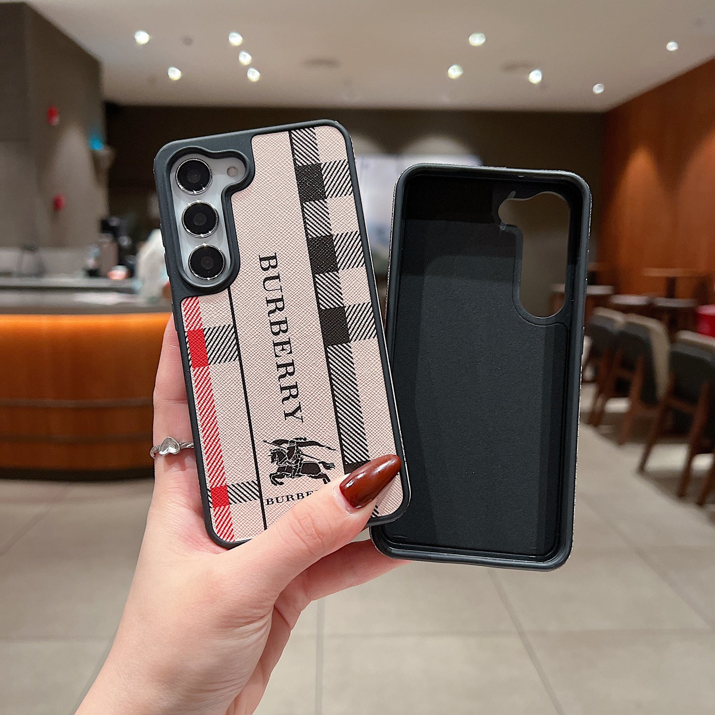 Samsung S23 5g Luxury Branded Leather Designer Case - Burberry