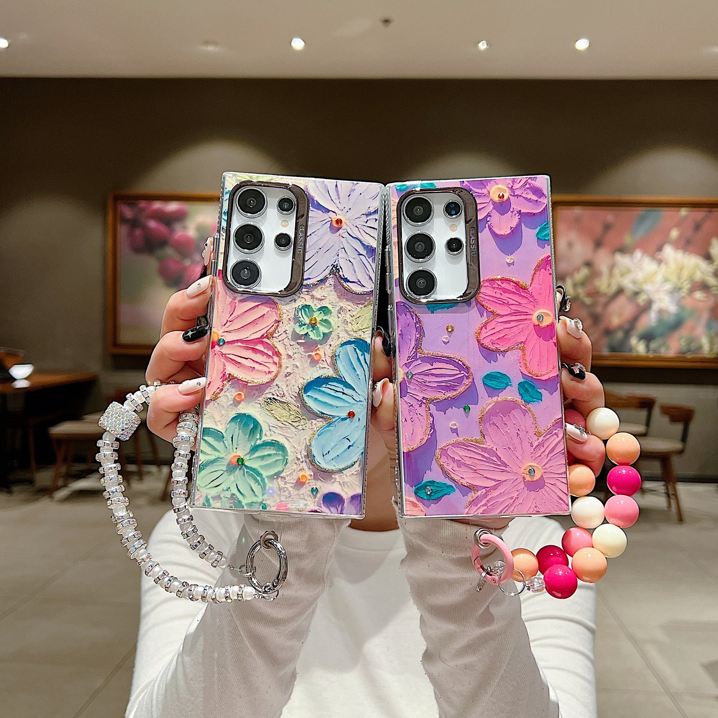 Samsung S24 Ultra 5G 3D Hot Trending Charms Rhinestone Flowers case - Pattern 5