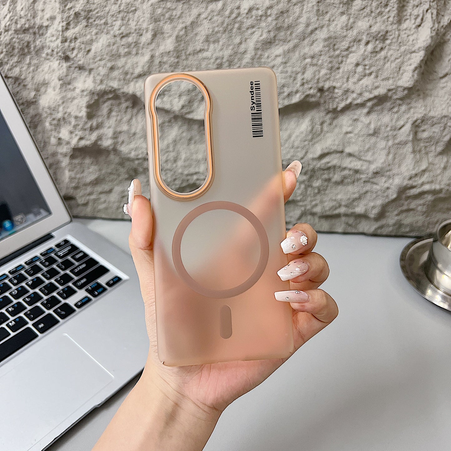 Vivo V40/V40 Pro/T3 Ultra 5g Premium Magnetic Frosted Ultra Slim Back Case - Desert Gold