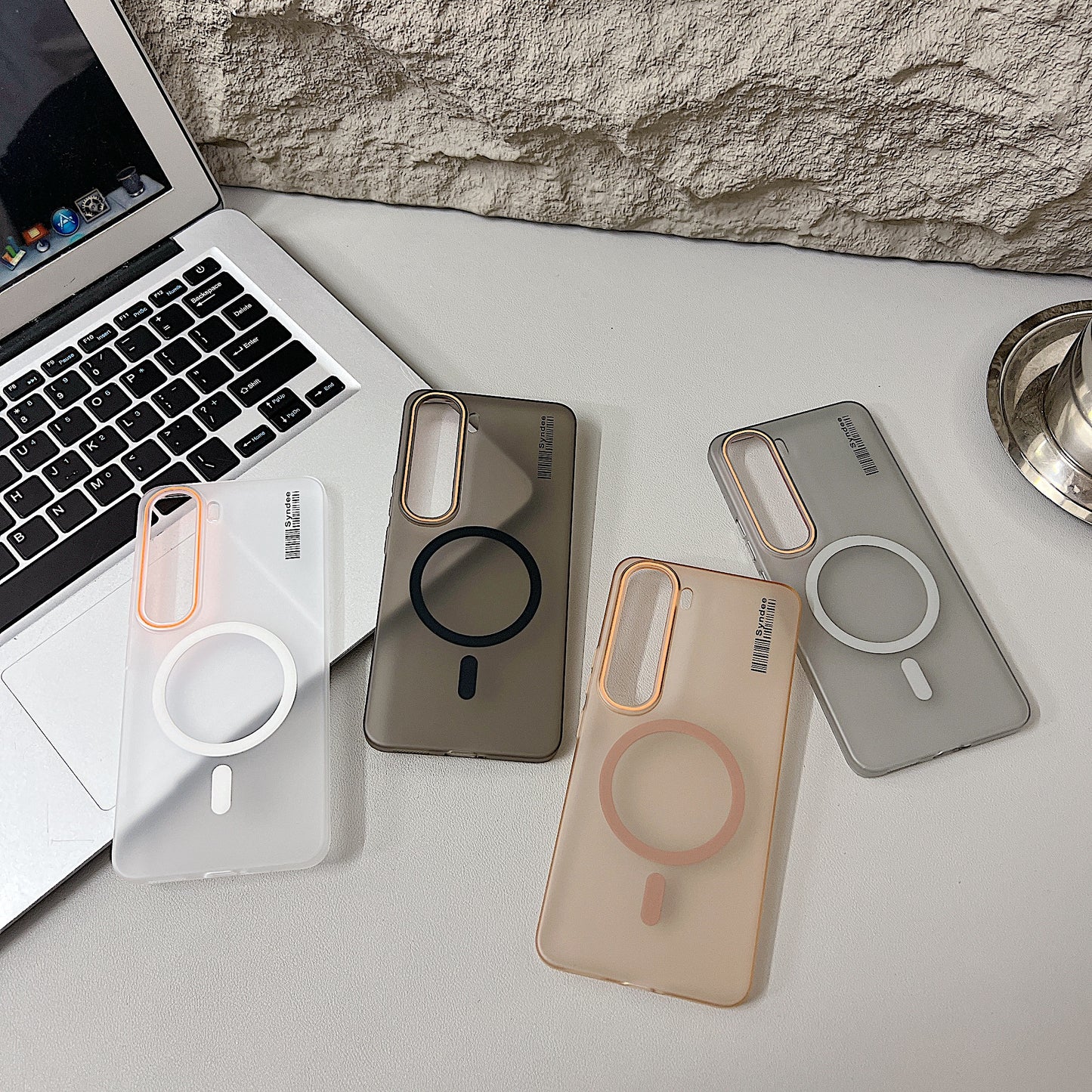 Vivo Y300 5G Premium Magnetic Frosted Ultra Slim Back Case - Desert Gold