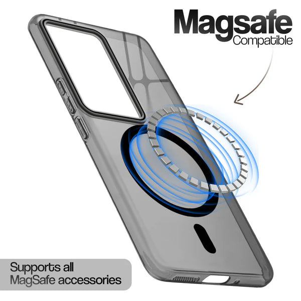 Vivo V29/V29 Pro 5g Crystal Clear Anti-Yellowing Wireless Charging Support Case - Crystal Black