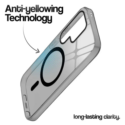 Samsung S24 Ultra 5g Crystal Clear Anti-Yellowing Wireless Charging Support Case - Crystal Black