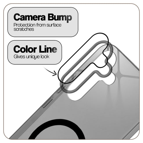 Samsung S24 5g Crystal Clear Anti-Yellowing Wireless Charging Support Case - Crystal Black